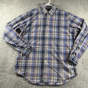VINTAGE Polo Ralph Lauren Shirt Men Medium Plaid Madras Button Down Long Sleeve‎